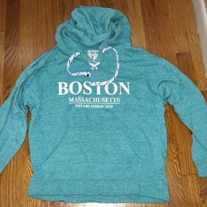 Blue Boston Hoodie Sweatshirt